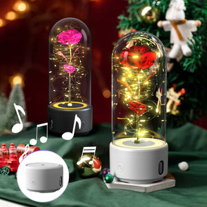Creative 2-in-1 Rose Flowers LED Light & Bluetooth Speaker Glass