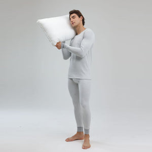 1 Set Men Thermal Underwear Set Knit Slim Fit Stylish Warm Winter Base Layer Cold Weather Clothing S Size