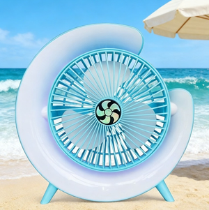 Lamp Effect Fan Blue Li-On Rechargeable