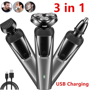 Electric Shaver Mens Razor Rotary Waterproof Pop-Up Trimmer We...