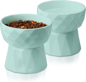 Cat Bowls,Ceramic Cat Bowls anti Vomiting,Raised Food and Water