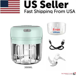 Electric 300ML Garlic Press Chopper Chili Onion Fruits Meat Mi...