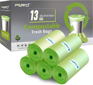Compostable Trash Bags - 13 Gallon Tall Kitchen Garbage Bags 80