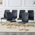 Modern Dining Chairs With Faux Leather Padded Seats,dining Room Chairs,gold Meta