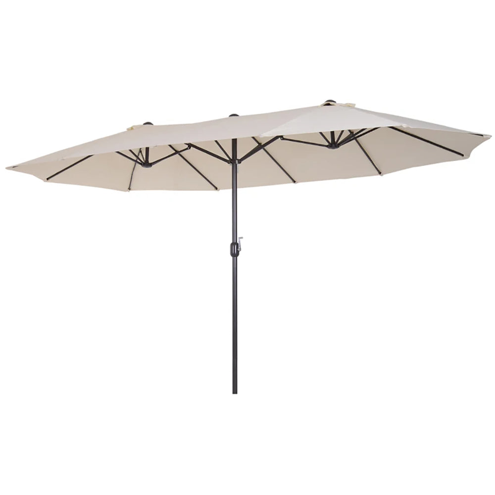 15ft Patio Umbrella Double-Sided Outdoor Market Extra Large Umbrella With Crank 