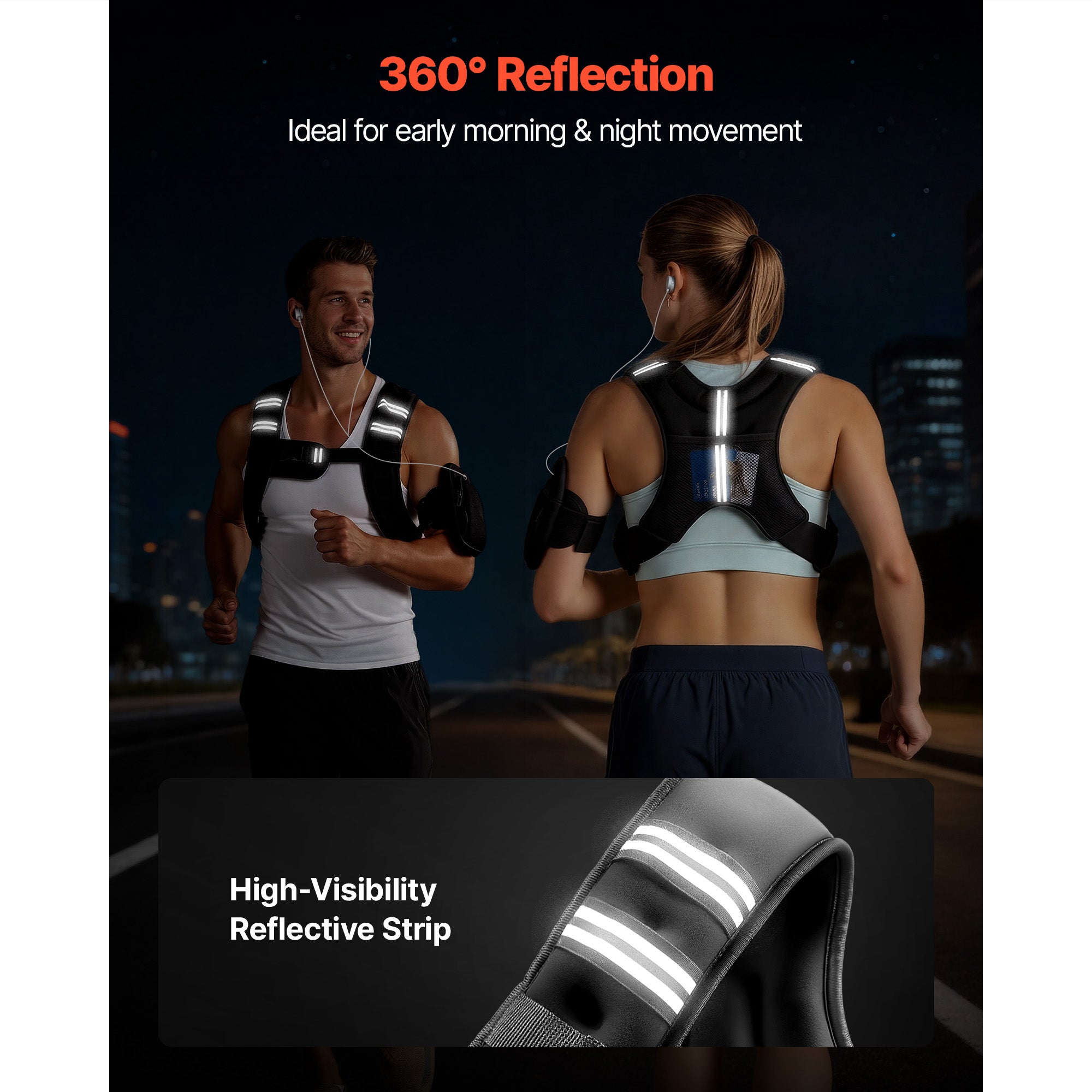 Weighted Vest, 6 Lbs Body Weight Vest For Men Women, With Reflective Stripe, Adj