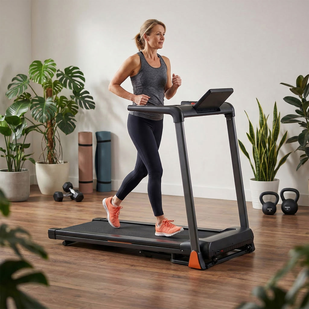 Folding Treadmill 3.5 Horsepower 0.5-8.5MPH 330LBS Capacity LED Display Foldable