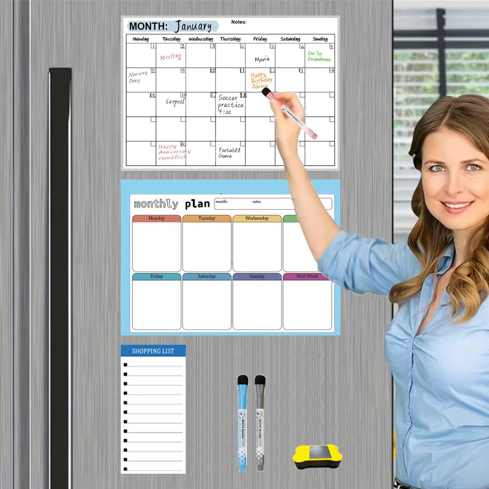 Magnetic Fridge Memo Board, Easy To Erase And Reusable, Strong Magnet, Creating 