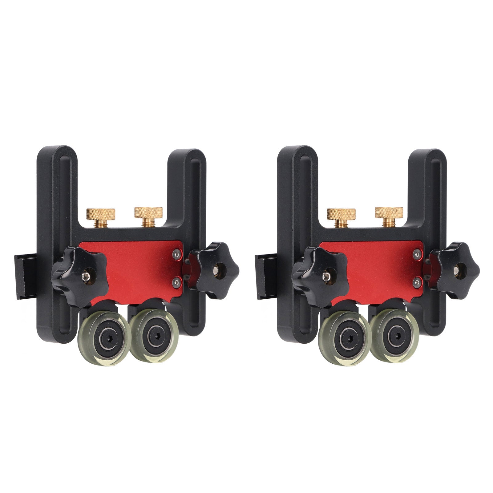 2Pcs Table Saw Feeder Aluminum Alloy 5mm Stroke Double Wheel Bearing Roller Feat