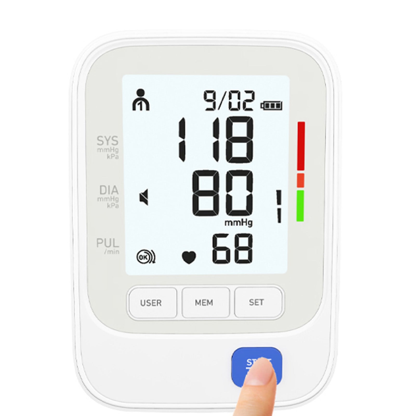 Blood Pressure Machine Upper Arm Large LCD Display Smart Digital Wrist BP Machin