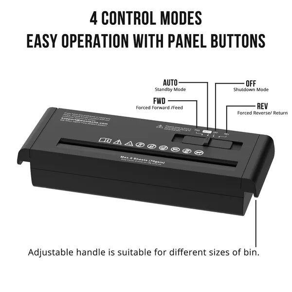 Small Paper Shredder For Home, 6 Sheet Strip Cut Paper Shredder Without Basket,P