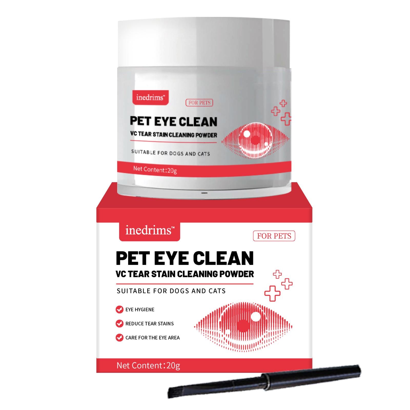 Pet Tear Stain Removal Powder - Natural And Gentle Formula, Eye And Fur Care, Te