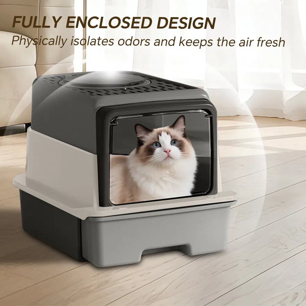 2026 Top-Rated Cat Litter Box, Pull-Out Drawer, No Scoop Needed, Fits Modern Hom