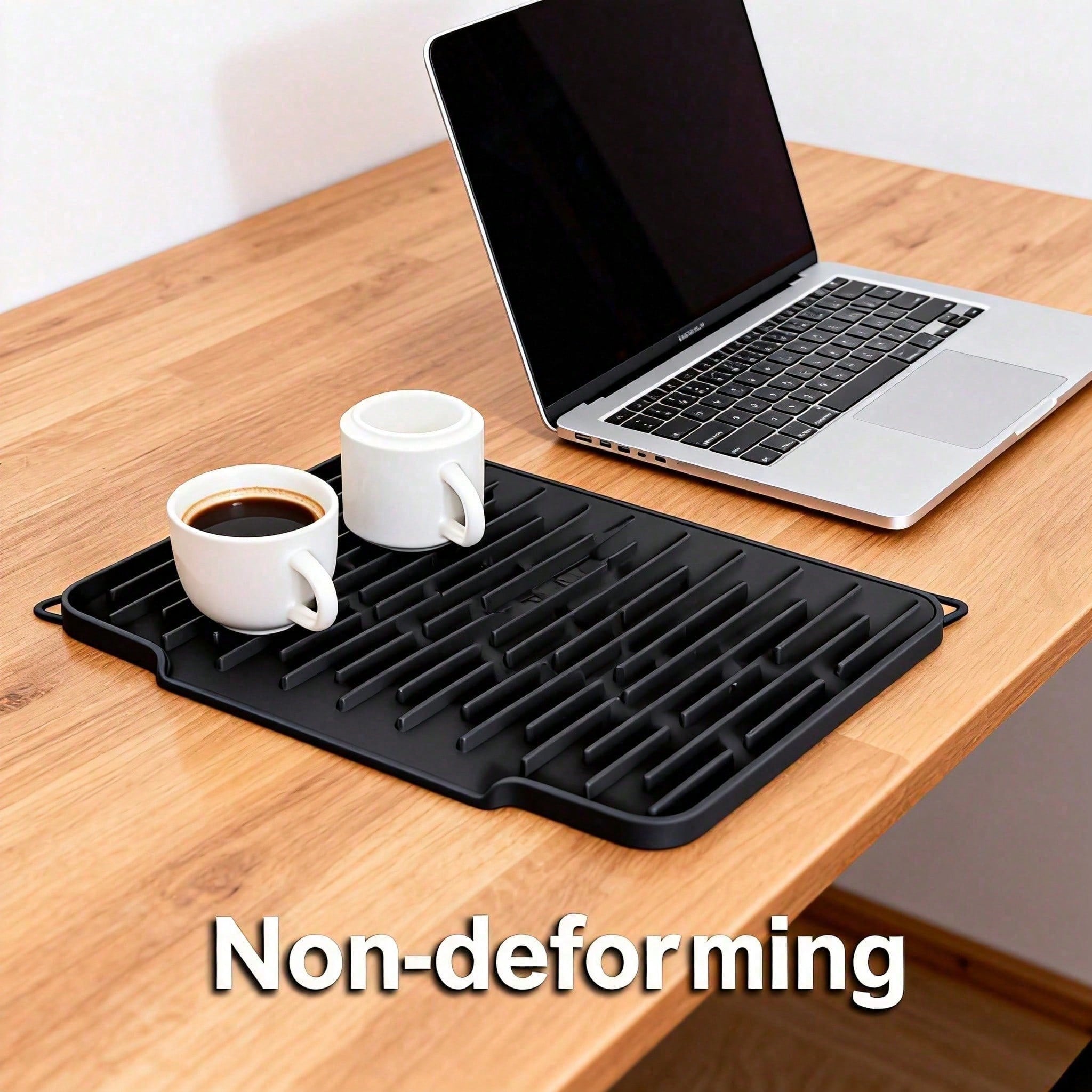 Non Slip Large Silicone Dish Draining Mat, Heat Resistant Sink Liner Countertop 