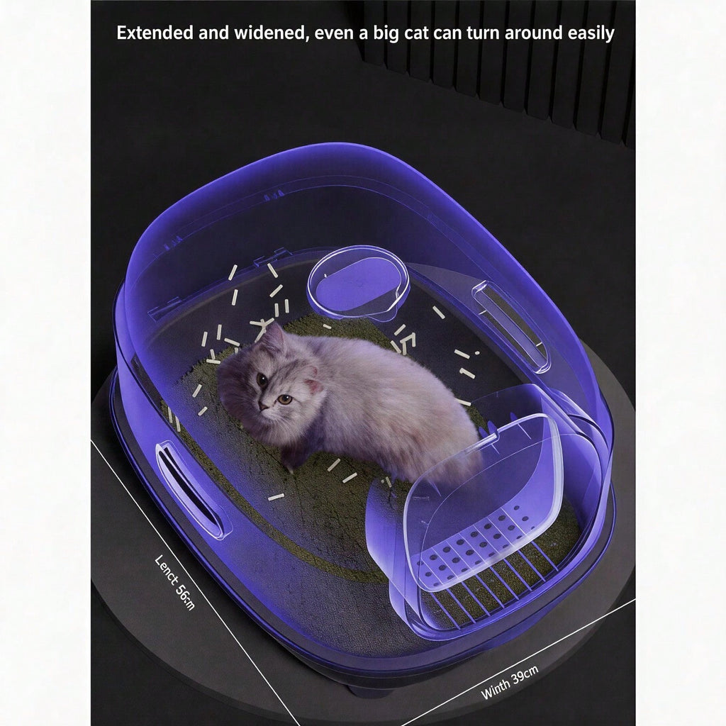 Fully Enclosed Cat Litter Box With UV Sterilization Odor Control, Large 56cm Spa