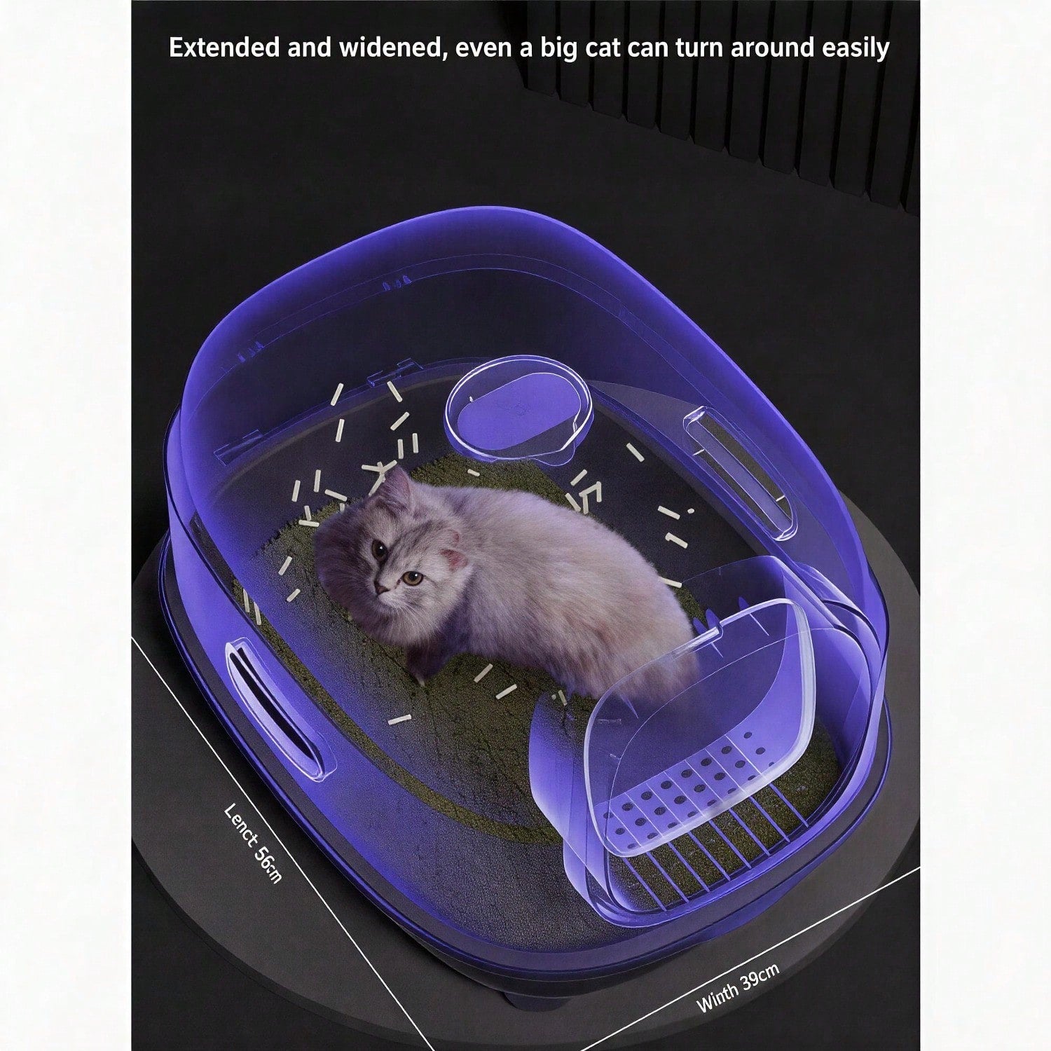 Fully Enclosed Cat Litter Box With UV Sterilization Odor Control, Large 56cm Spa