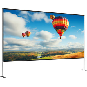 Projector Screen With Stand 150inch Portable Movie Screen 16:9 4K HD Wide Angle Outdoor Projector Screen Stand Easy Assembly With Storage Bag For Home Theater Office Outdoor Use