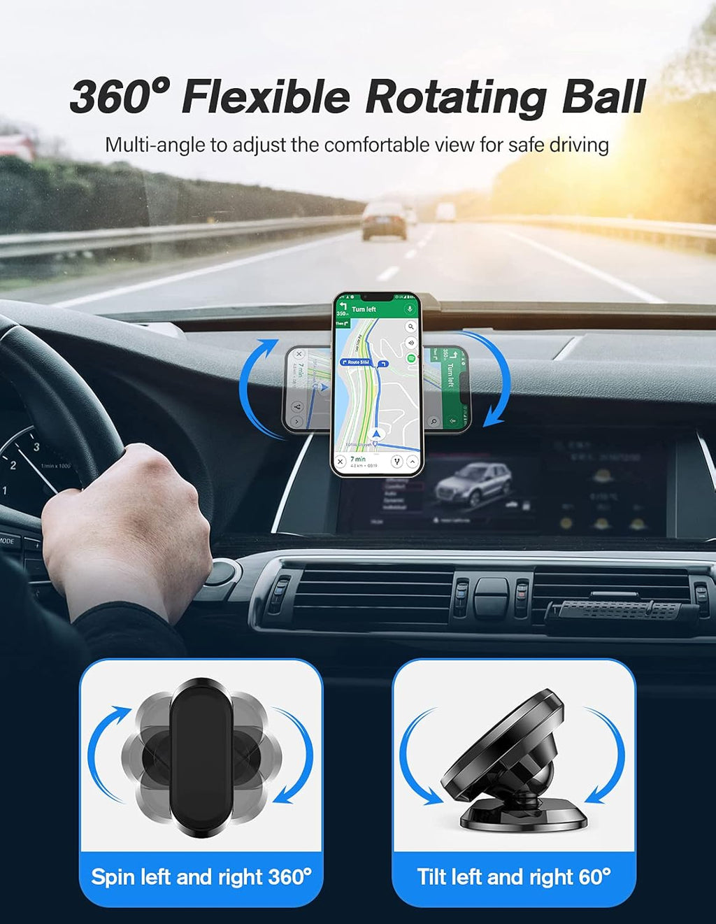 2 Pack Strong Magnetic Car Phone Holder Upgrade Powerful Magnet 360 Degree Rotat