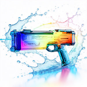 Blue Futuristic Electric Water Gun, Rechargeable Transparent