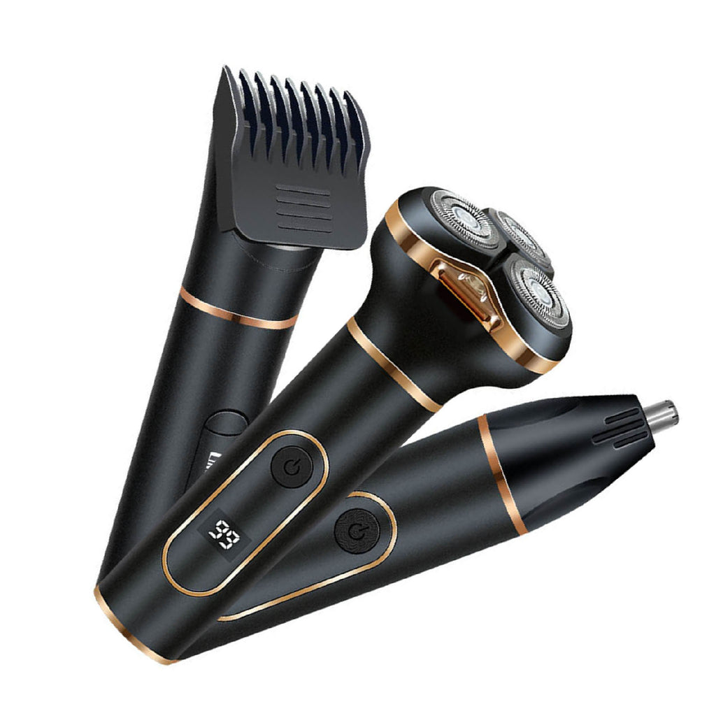 Cordless Electric Shaving Machine Men 3 In 1 For Beard Nose Hair Sideburns IPX7 