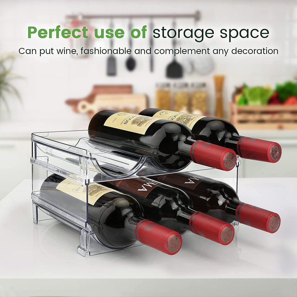 Water Bottle Organizer for Cabinet, Water Bottle Storage Organizer, 2 Packs Water Bottle Storage Rack, Water Bottle Holder for Cabinet, Stackable Water Bottle Storage Rack