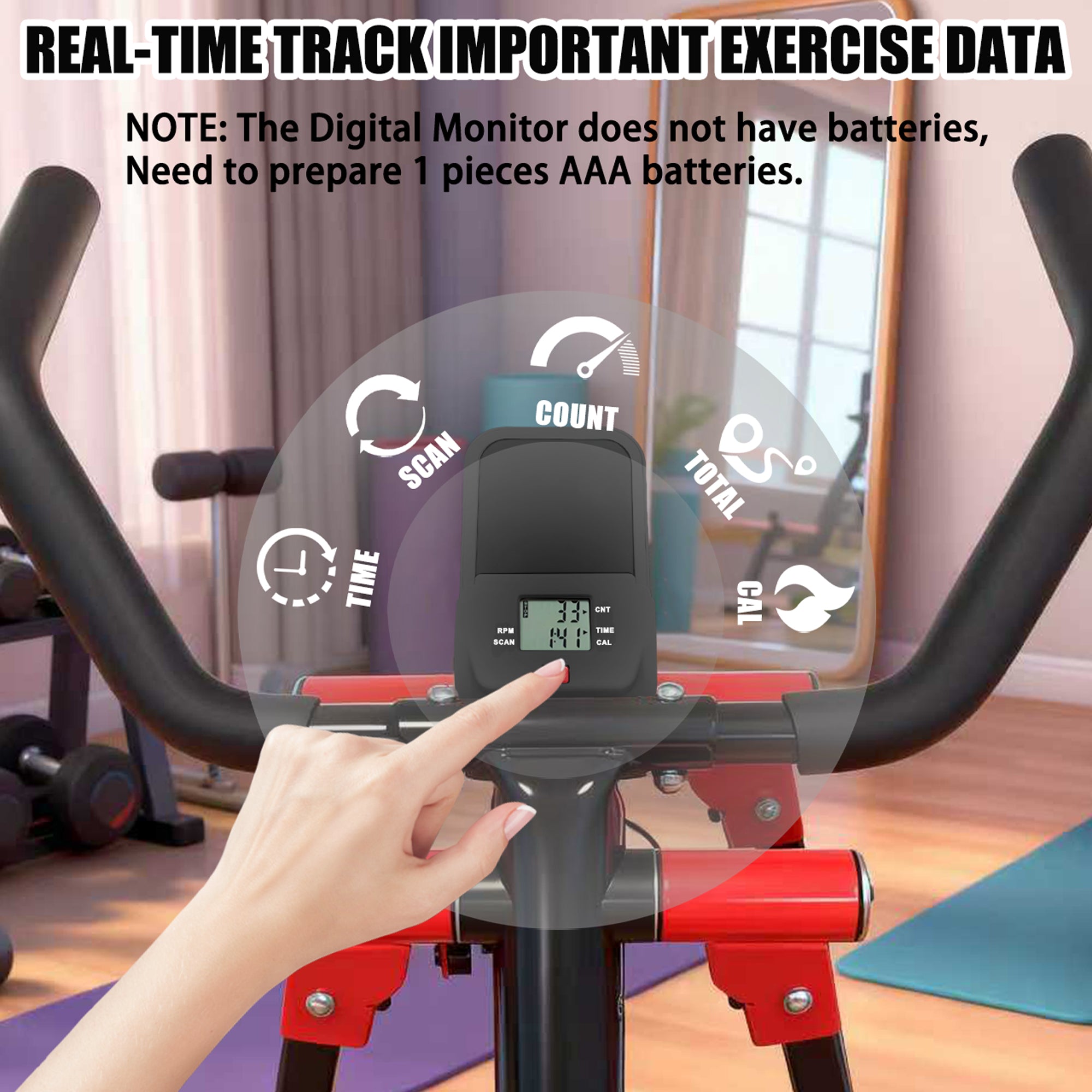 Air Walking Elliptical Machine - Foldable Cardio Cross Trainer Glider For Full-B