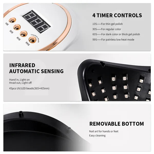 UV LED Nail Lamp,280W Nail Curing Lamps For Gel Polish With Automatic Sensor 4 T
