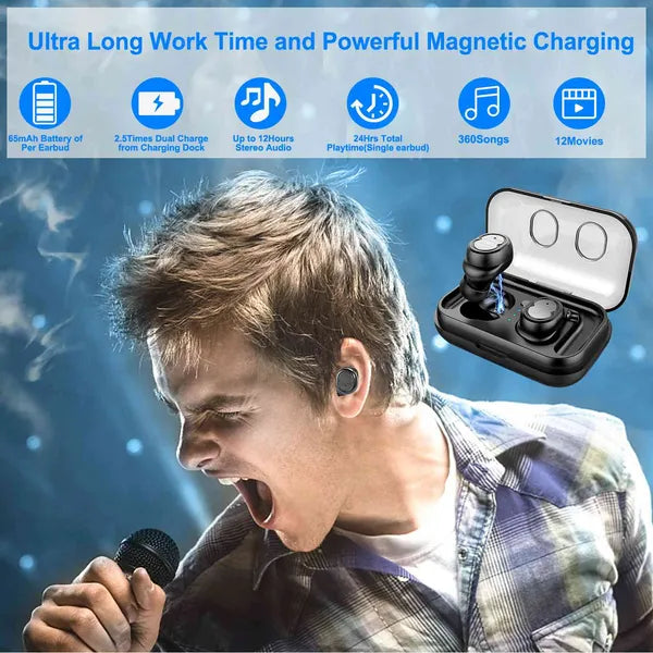 TWS Wireless 5.0 Earbuds IPX4 Touch In-Ear Stereo Earphone Noise Canceling Earpi