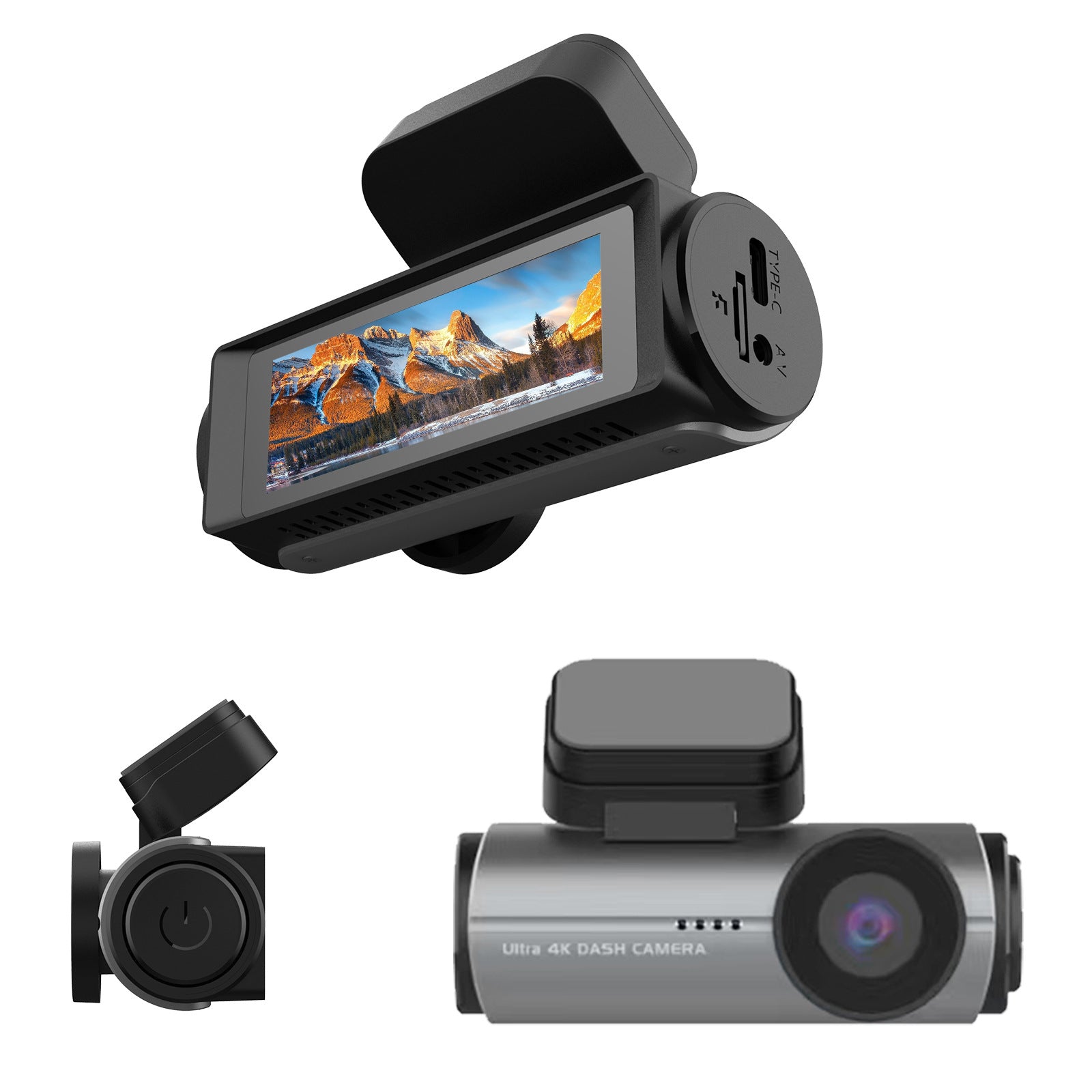 4K Ultra WiFi Car Dash Cam 4K+1080P Front And Rear