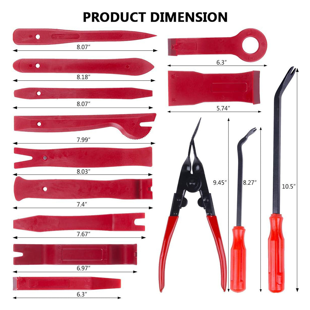 19pcs Auto Trim Removal Kits,Car Panel Removal Tool Car Interior Trim Kit Auto C