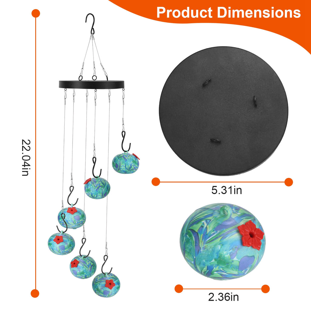 1Pc Wind Chimes Humming Bird Feeder Ant And Bee Proof Outdoor Hanging Hummingbir