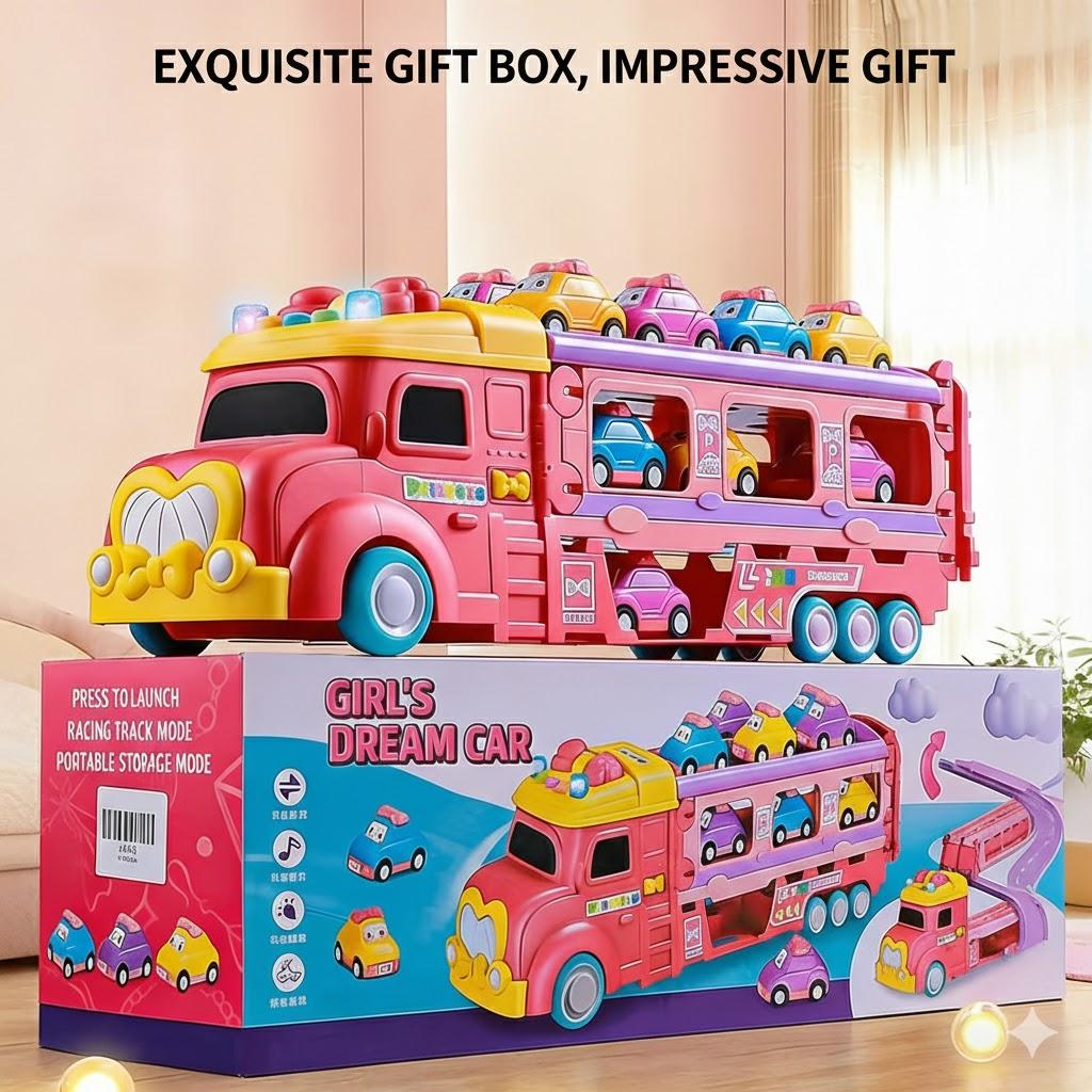 Kids' Roller Car Storage And Transport Toy 6-Piece Mini Vehicle Set