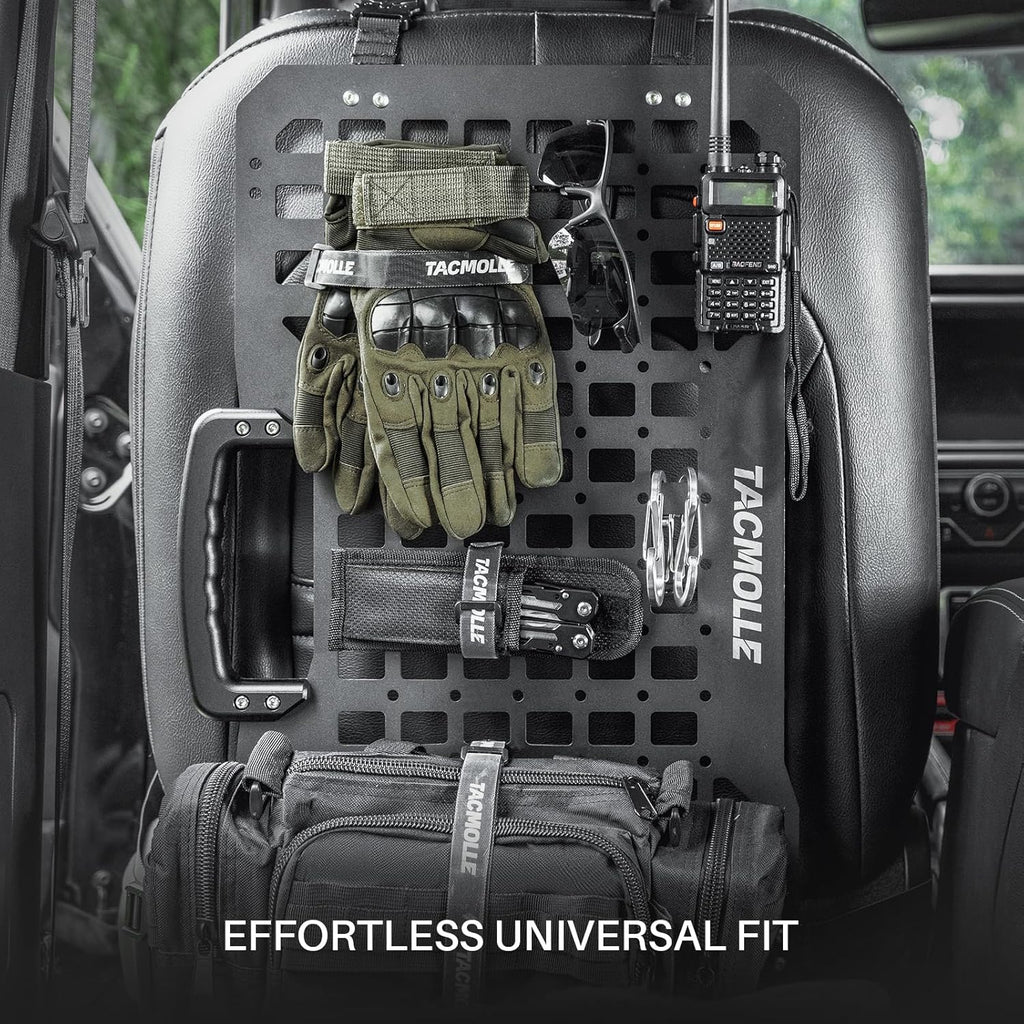 TACMOLLE Portable Rigid MOLLE Panel, Tactical Car Back Seat Organizer With Handl