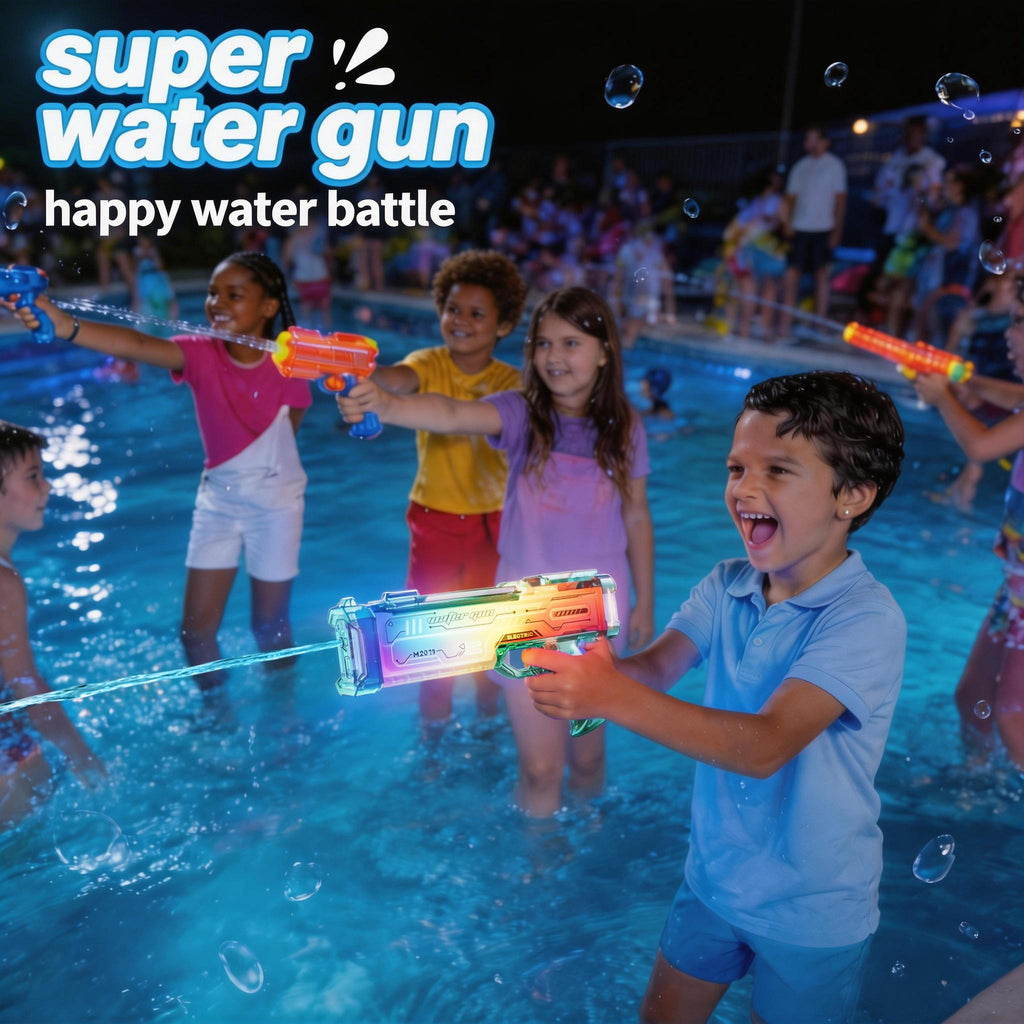 Blue Futuristic Electric Water Gun, Rechargeable Transparent Gradient Water Cann