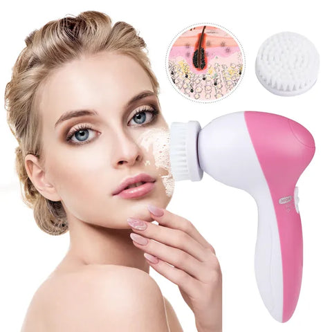 Waterproof Facial Cleansing Brush Face Spin Cleaning Brush Scr...