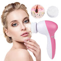 Waterproof Facial Cleansing Brush Face Spin Cleaning Brush Scrubber With 5 Brush