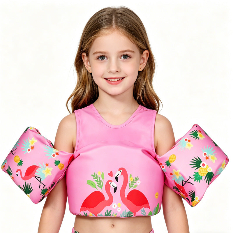 Flamingo Toddler Swim Vest, Kids Life Jacket Vest, Swim Aid Floats For Swimming 
