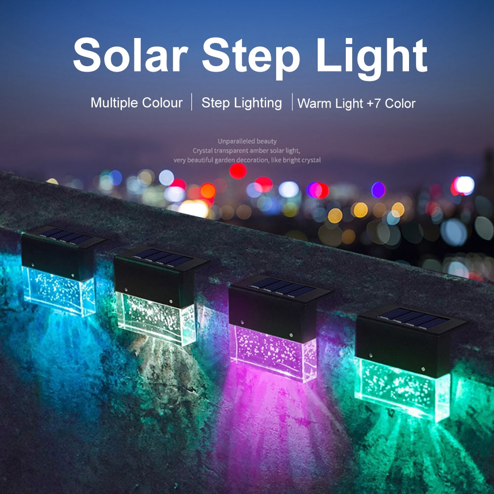 Waterproof RGB LED Solar Step Fence Light (Viral) — MEGA MARKET