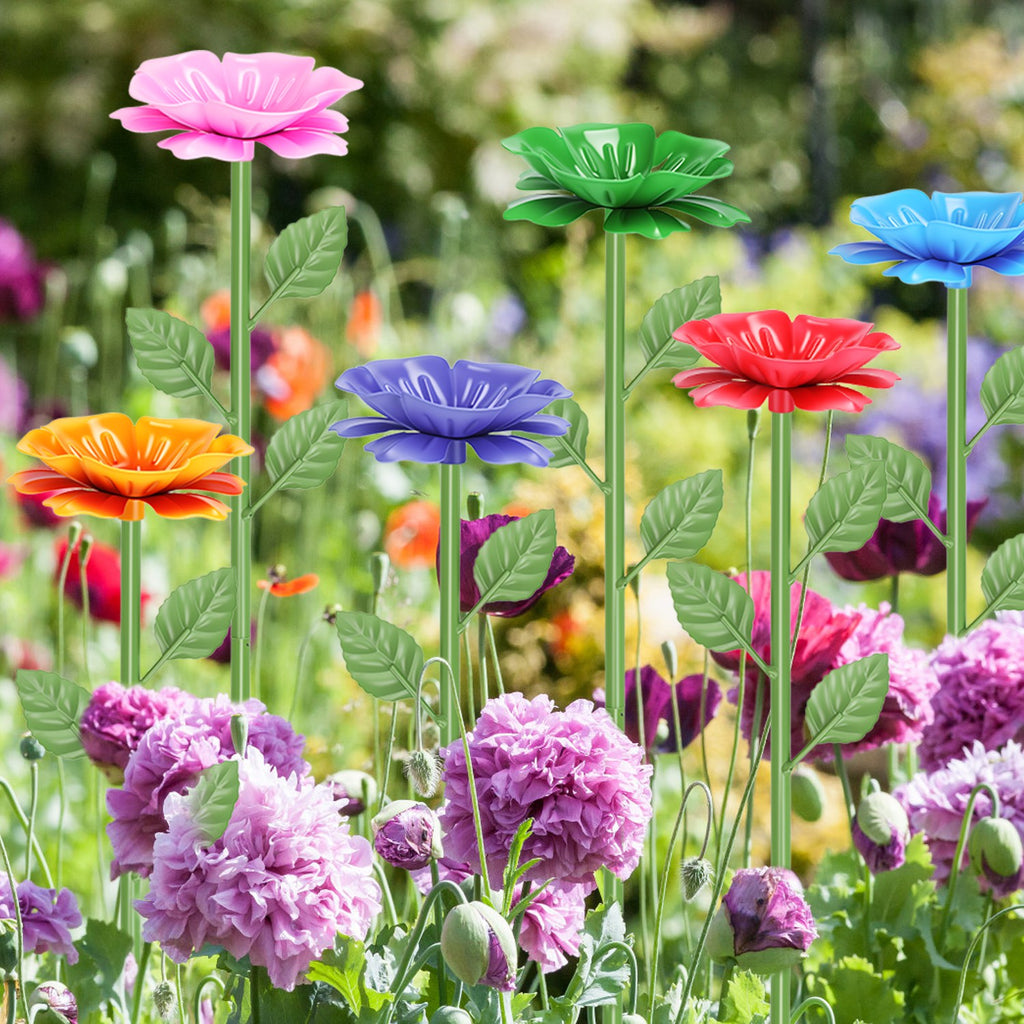 Outdoor Pollinator Water Stakes, Flower Design Bee Butterfly Waterer, Weather Re