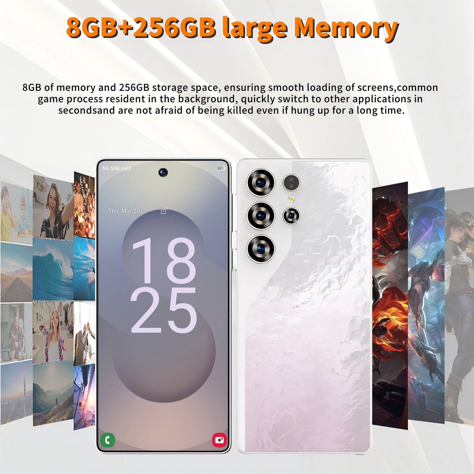 C26 Ultra 5G Unlocked Smartphone, 8GB RAM 256GB Storage Android 15 Cell Phone, 6