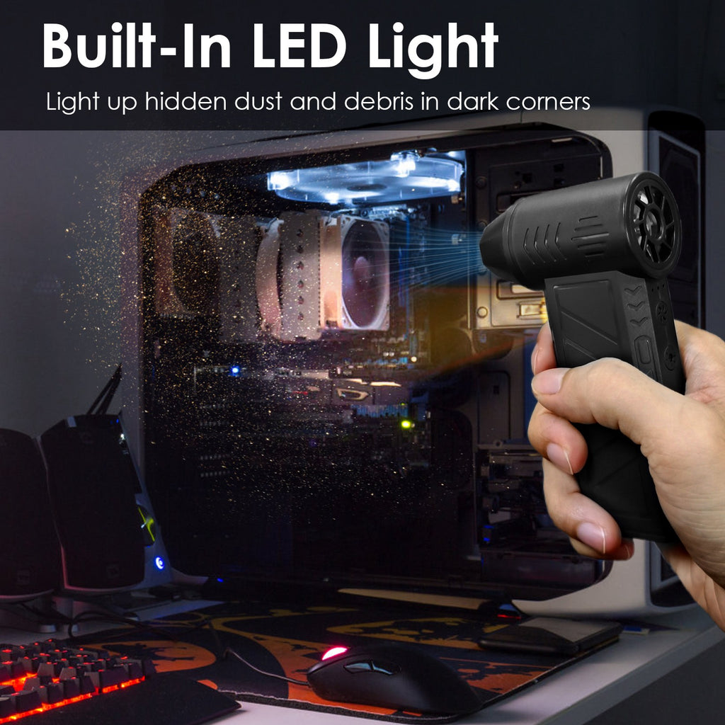 1Pc Compressed Air Duster With LED Light Up To 150000RPM Speed For PC Keyboard C