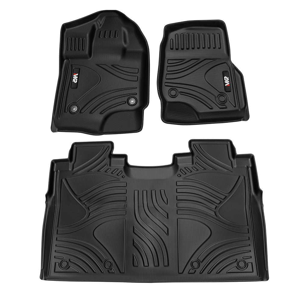 TPE All Weather Floor Mats Fit For Ford F150 2015-2025 Without Fold Flat Storage