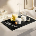 Set Of 2 18x12 Inch Heat Resistant Rubber Drying Mats, Multi Purpose Dish Draini