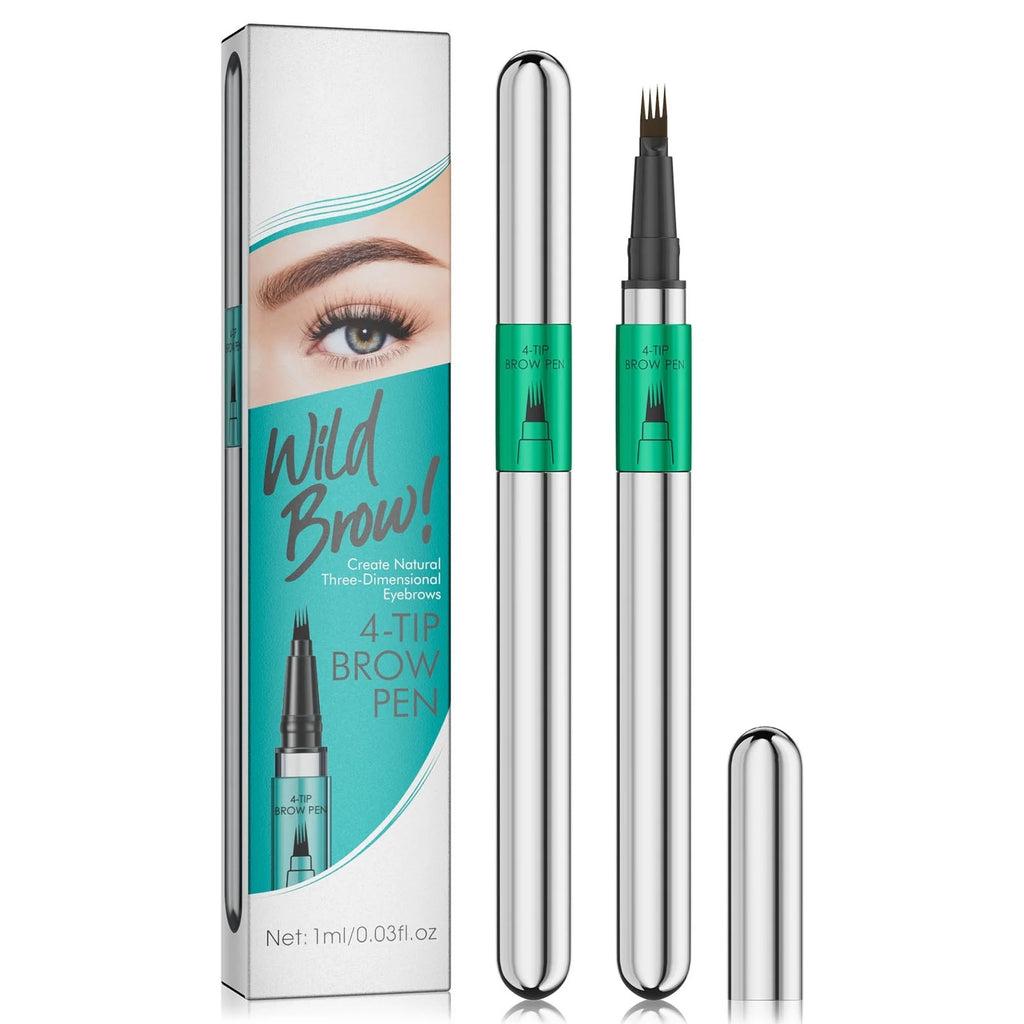 Microblading Eyebrow Pen,Waterproof Eye Brow Pen With 4-Fork-Tip Liquid Brow Pen