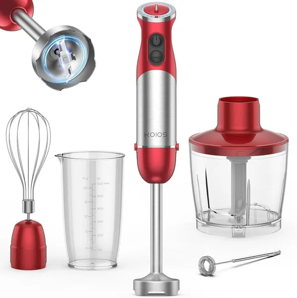 KOIOS 5-in-1 Hand Immersion Blender, 1000W 12 Speed Handheld Blender, Copper Mot