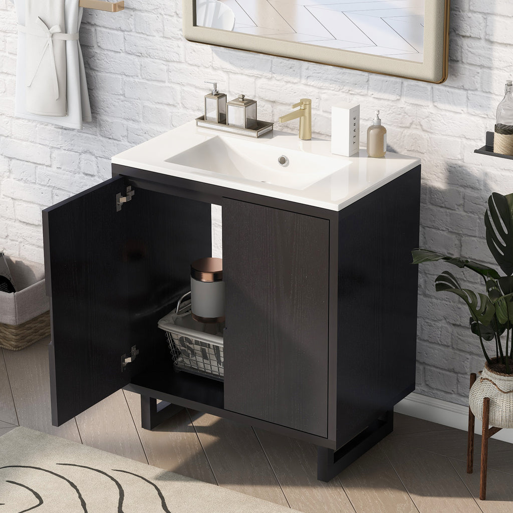 30  Bathroom Vanity Set With Sink, Combo Cabinet, Bathroom Storage Cabinet, Soli