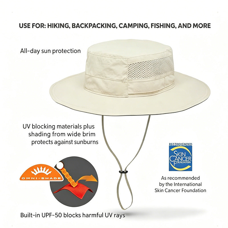 Breathable Wide Brim Sun Hat For Men & Women ,UV Protection Bucket Hat For World