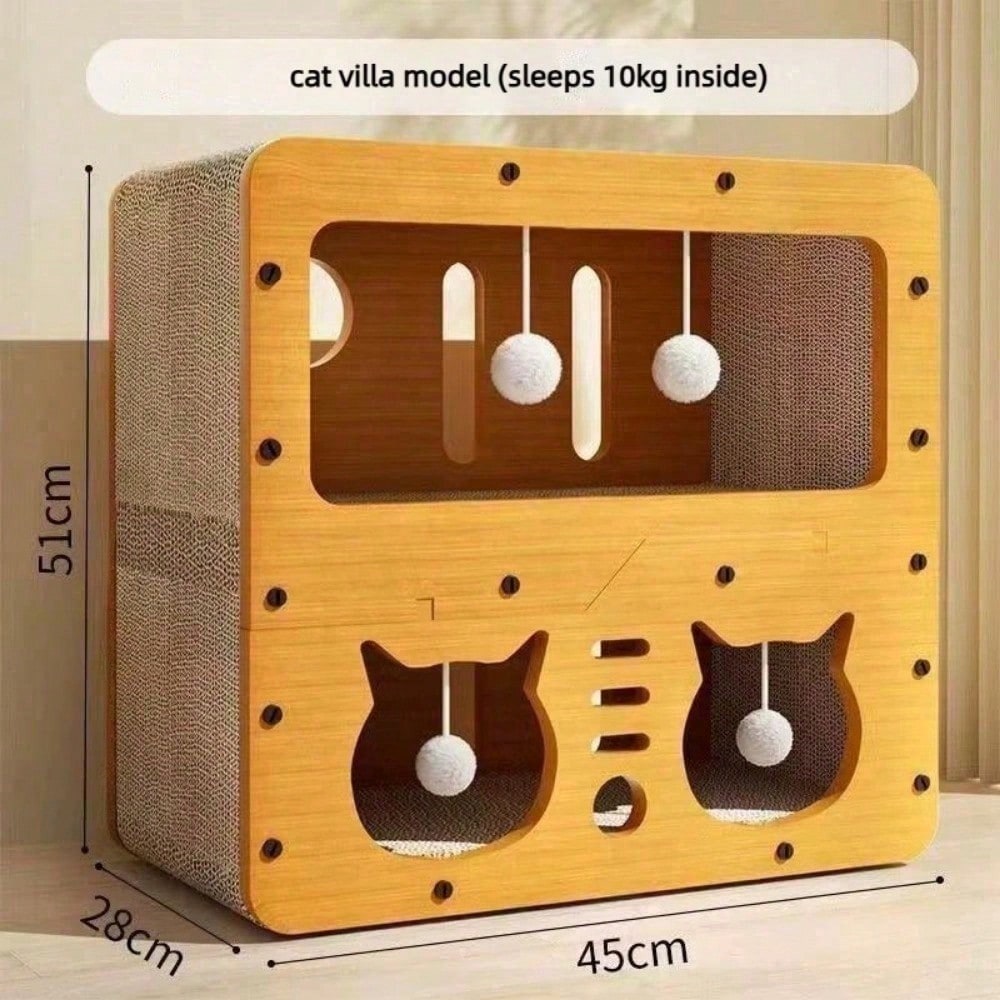 2 Styles Double Layer Cat Scratcher House Multifunctional Corrugated Paper Cat N