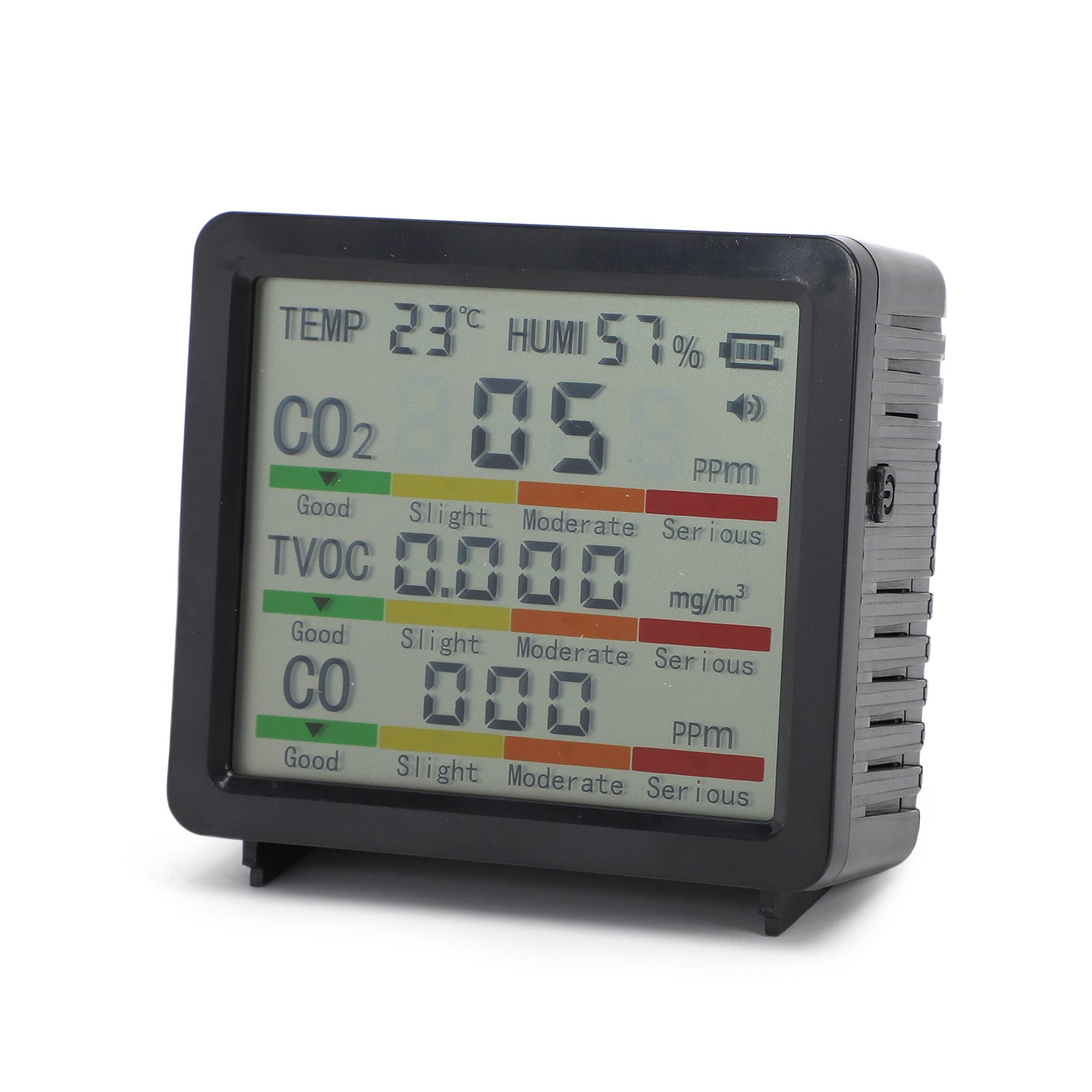 5 In 1 Monitor For CO2 TVOC CO Monitor With Temperature Humidity Sensor Portable