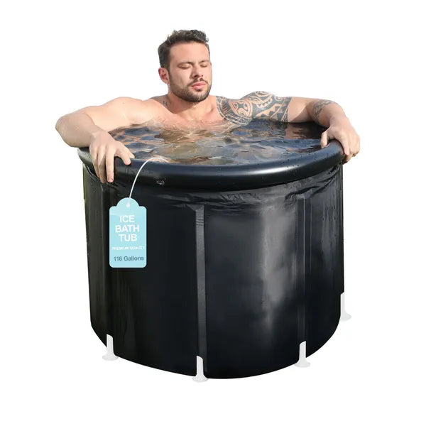 XXL Ice Bath Tub, 102 GL Cold Plunge Tub, Portable Plunge Pool, Multi-level Port